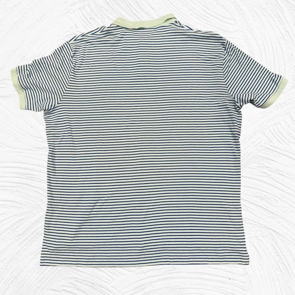 Polo Ralph Lauren Polo Shirt Short Sleeve Men Golf XXL Green Blue Striped